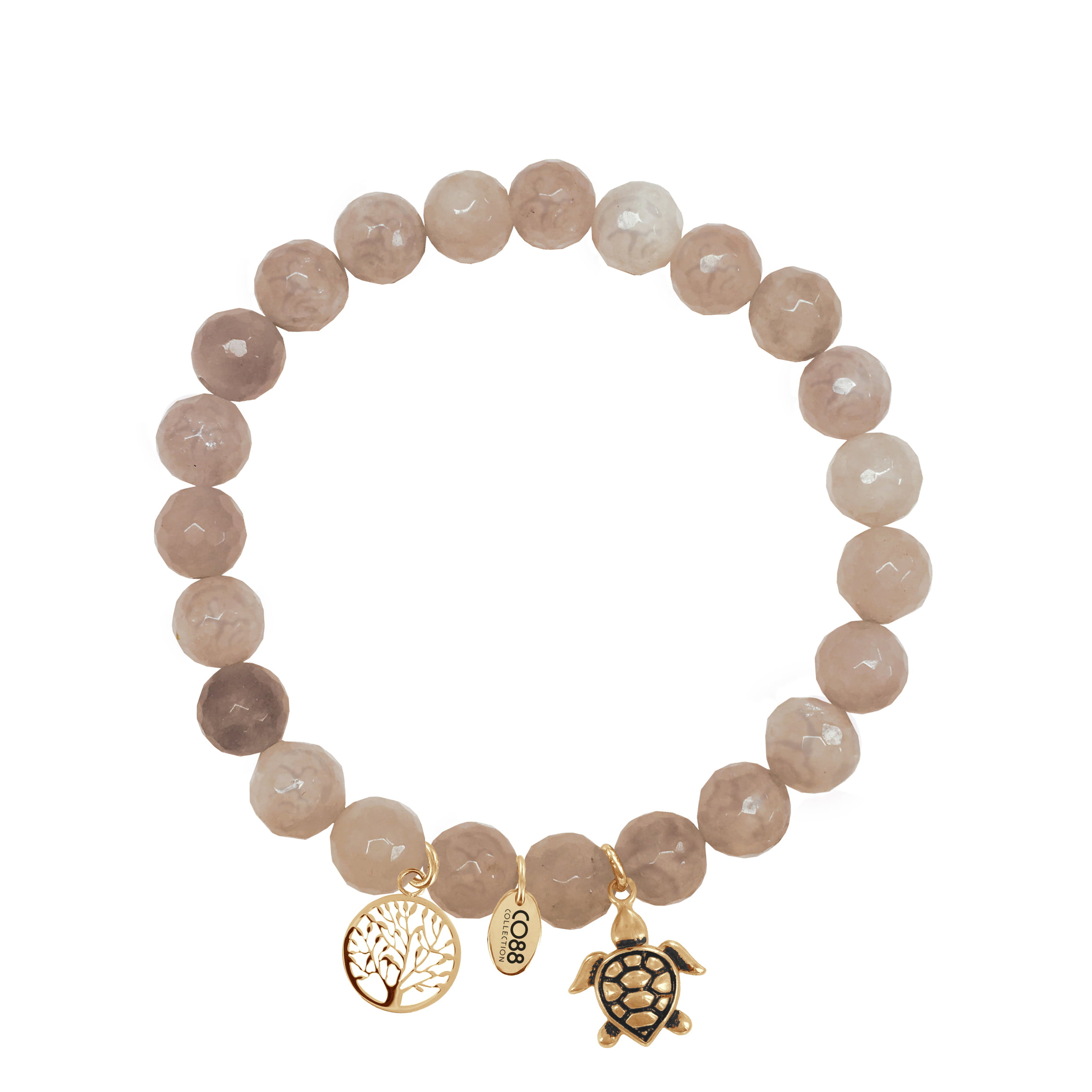 Bracelet MARELINE en pierres naturelles de Jade marrons et pampilles