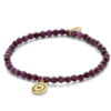 Bracelet Co88 France en pierres naturelles et pampille en acier inoxydable doré motif coeur