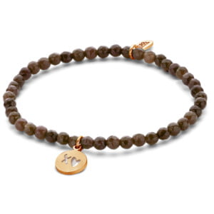 Bracelet CHLOE en pierres naturelles avec pampilles en acier inoxydable rose gold
