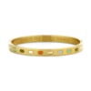 Bracelet/jonc Co88 France en acier inoxydable doré en émail coloré