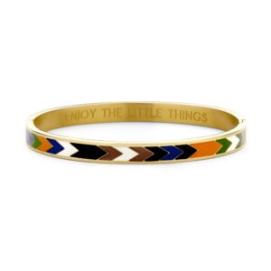Bracelet/jonc Co88 France en acier inoxydable doré et émail multicolore