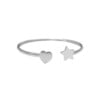 Bracelet/jonc Co88 France argenté motif coeur et étoile