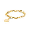 Bracelet Co88 France en acier inoxydable doré, maille forçat et médaille