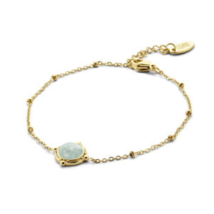 Bracelet MELANIE en acier inoxydable doré avec pierre amazonite