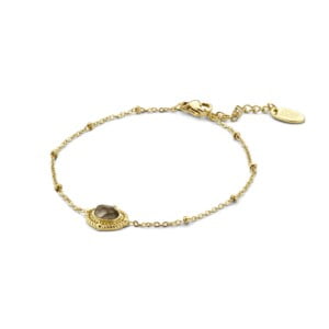 Bracelet LUCILLE en acier inoxydable doré avec pierre de jade Co88France