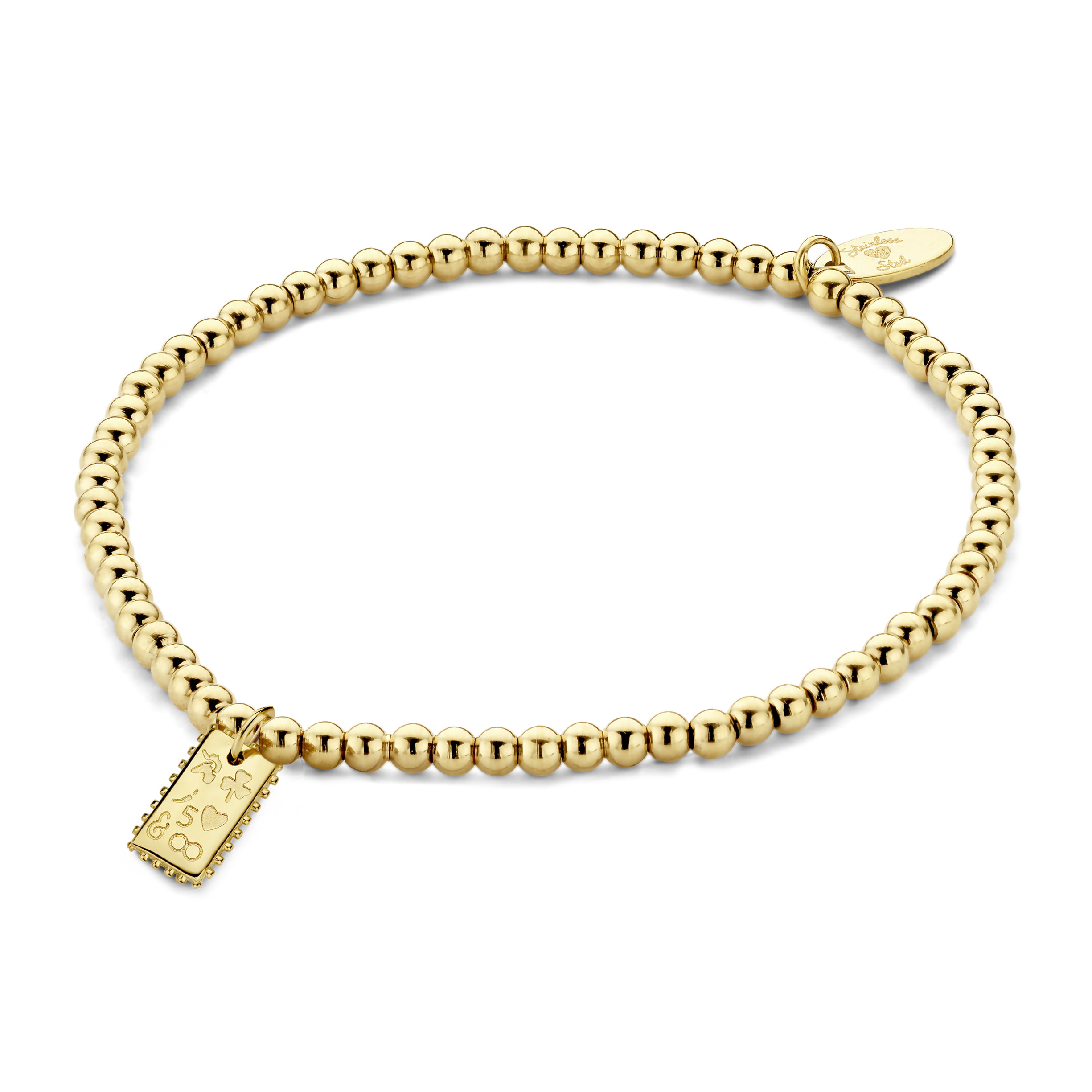 Bracelet Co88 France en acier inoxydable doré avec pampille différents motifs