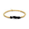 Bracelet Co88 France en acier inoxydable doré avec pierres naturelles noires