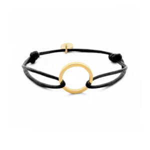 Bracelet Marie Co88France en acier inoxydable et tissu noir