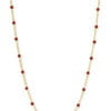 Collier Co88 France en acier inoxydable doré et pierres naturelles rouges