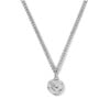 Collier Co88 France en acier inoxydable argenté maille figaro et médaille argentée