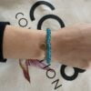 Bracelet Co88 France en acier inoxydable rose gold et pierres naturelles bleues
