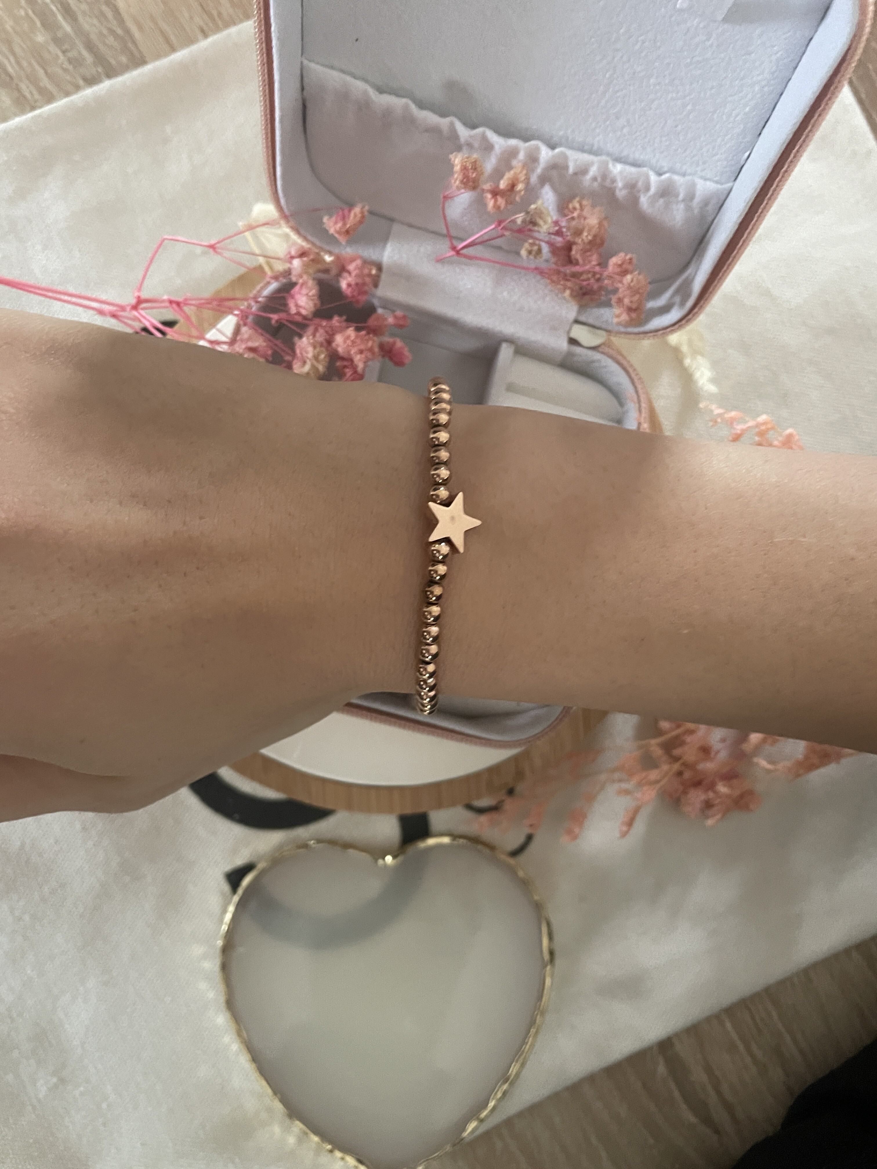 Bracelet Co88 France en acier inoxydable rose gold avec motif étoile