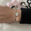 Bracelet Co88 France en acier inoxydable argenté, pampille coeur