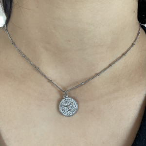 Collier Co88 France en acier inoxydable argenté, pampille argentée