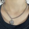 Collier Co88 France en acier inoxydable argenté et pampille argentée