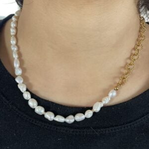 Collier Co88 France en acier inoxydable doré et perle d'eau douce