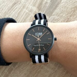 Montre en tissu noir et blanc JESSICA CO88france