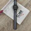 Montre Co88 France en acier inoxydable rose gold et tissu noir et blanc