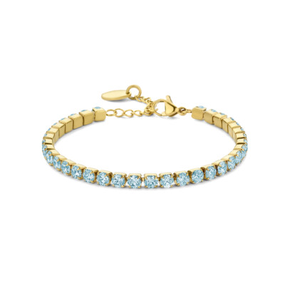 Bracelet rivière/tennis Louisa en zircon bleu clair