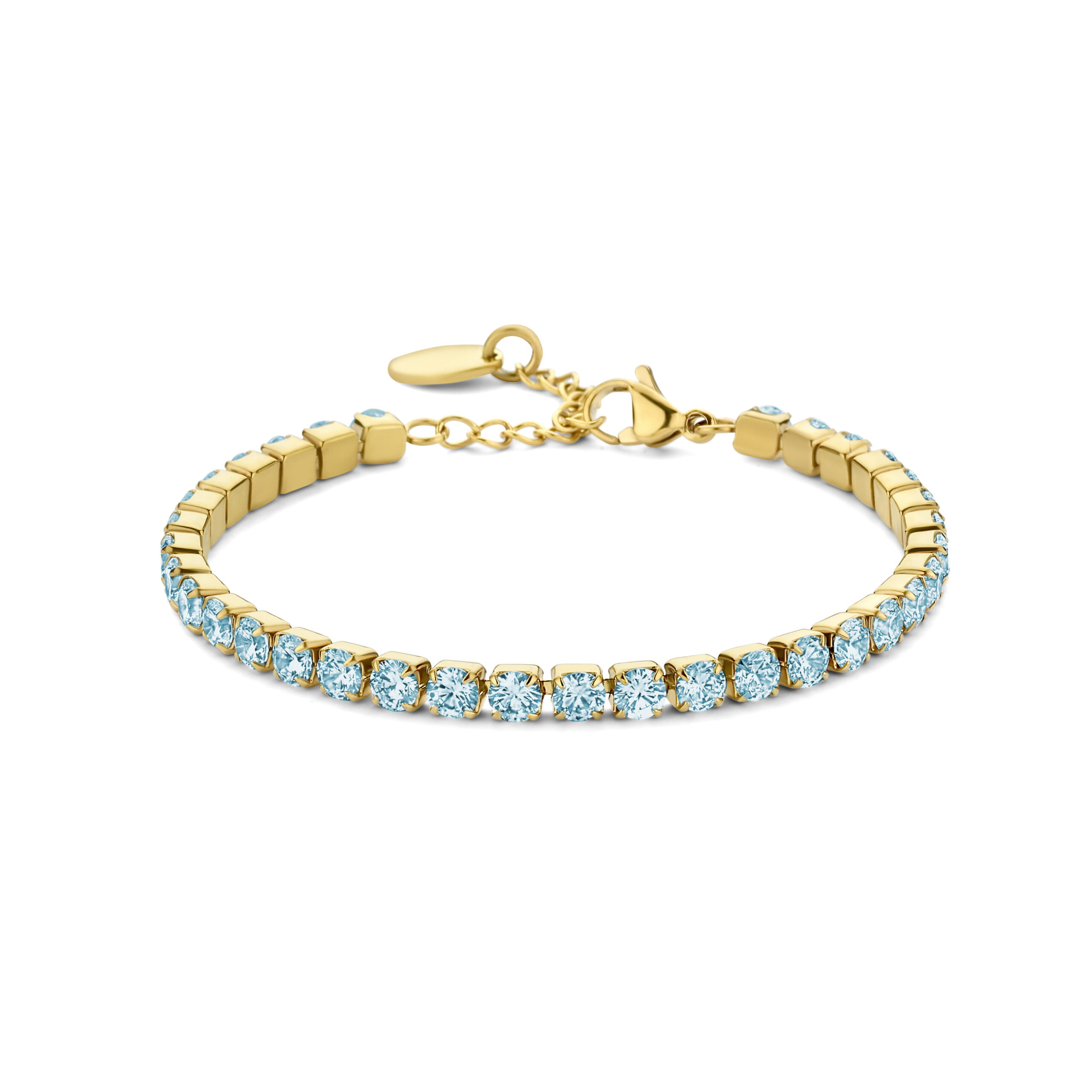 Bracelet rivière/tennis Louisa en zircon bleu clair