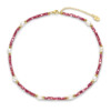 Collier Co88 France en acier inoxydable doré et perles nacrées, perles d'eau douce