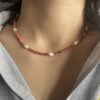 Collier Co88 France en acier inoxydable doré et perles nacrée, perles d'eau douce