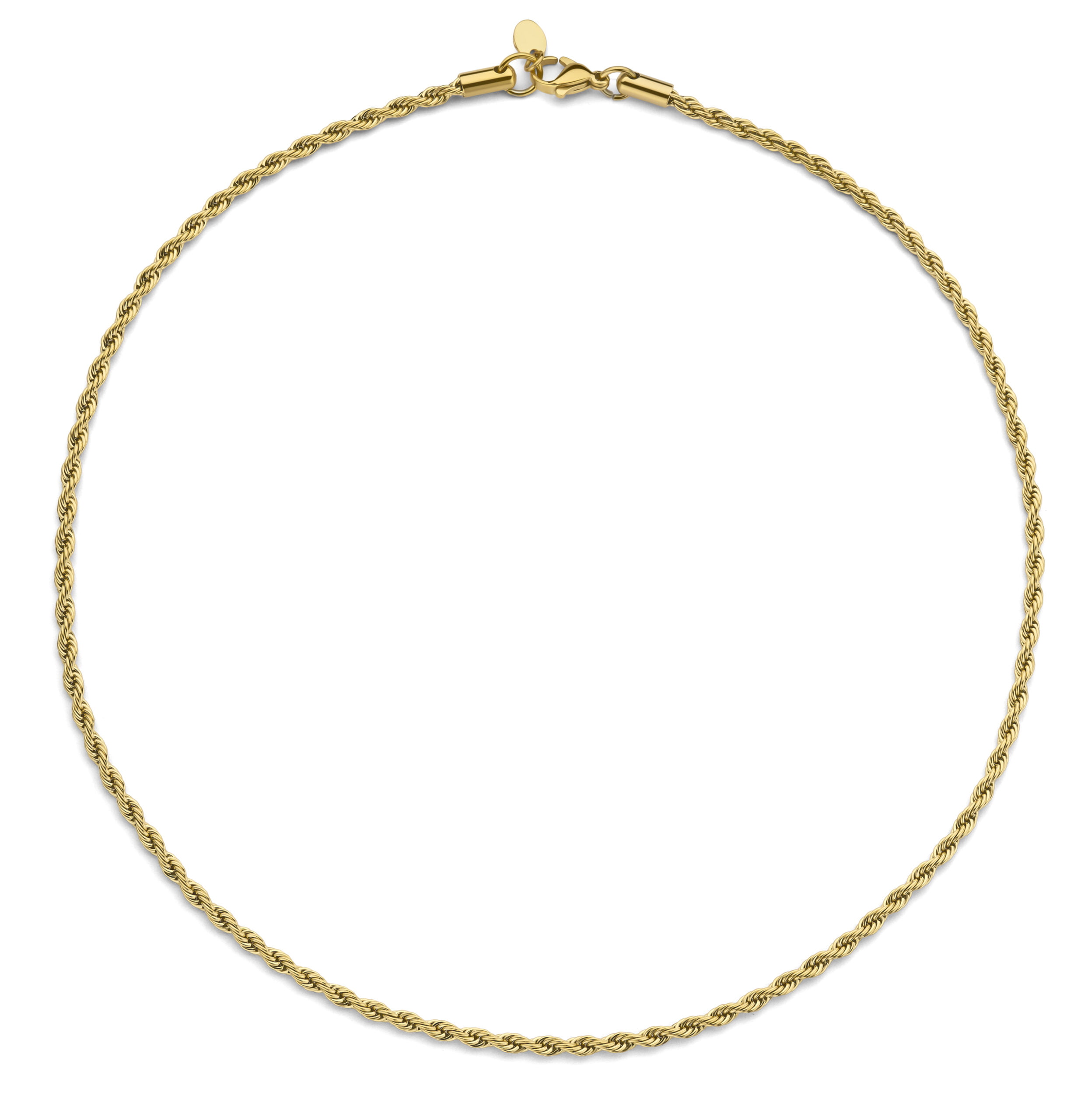 8CN-26410 Collier Co88 France en acier inoxydable doré maille corde