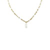 Collier Co88 France en acier inoxydable doré et perles blanches, pampille perle d'eau douce