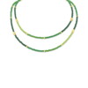 8CN-26359 Collier Co88 France en perles vertes ornés de perles dorées en acier inoxydable
