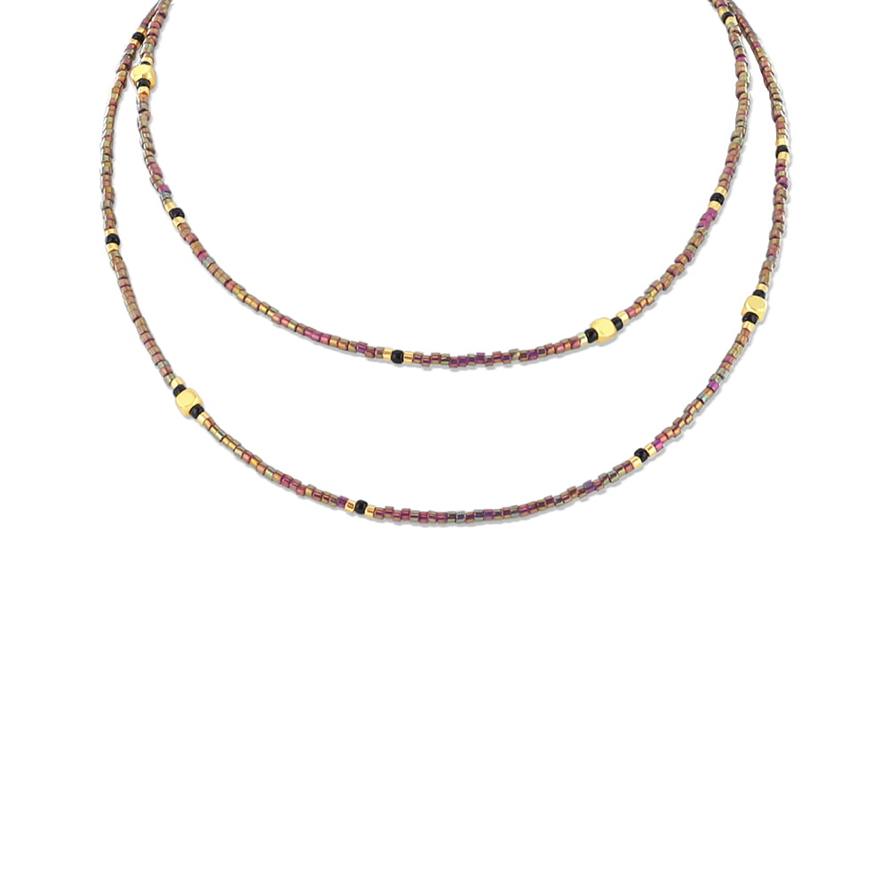 Collier Co88 France en perle miyuki et acier inoxydable