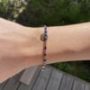 Bracelet Co88 France en acier inoxydable et perles bleues, pampille arbre