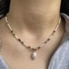 Collier CASSANDRE Collier CASSANDRE en acier inoxydable de la marque CO88France en perles colorées et nacrées et pampille perle d'eau douce